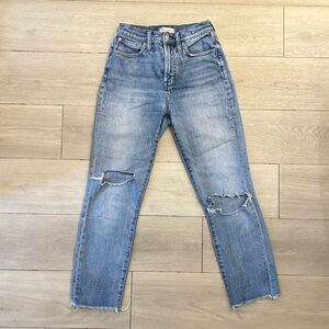 Madewell The Perfect Vintage Jean Straight legs Distressed Ankle Jeans 25